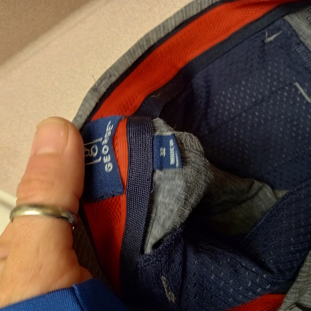 Geo Pro Blue and Red Athletic Shorts